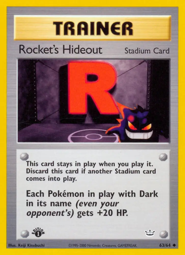 Rocket’s Hideout (63/64) [Neo Revelation 1st Edition] - Pokemon Single