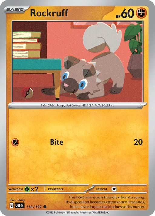 Rockruff (116/197) [Scarlet & Violet: Obsidian Flames] - Pokemon Single