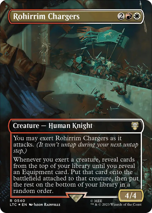 Rohirrim Chargers (Borderless) (Surge Foil) [The Lord of the Rings: Tales of Middle-Earth Commander] - MTG Single