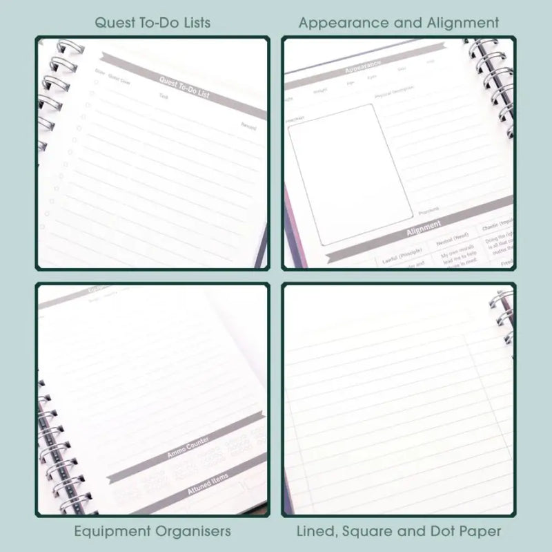 Roll & Play - DnD Character Quest Notebook Mystic Purple - Role Playing Game
