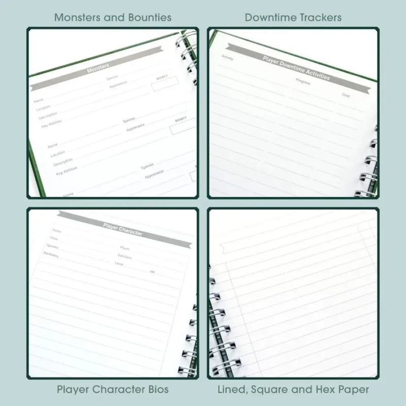 Roll & Play - DnD Game Master’s Quest Journal Wild Green - Role Playing Game