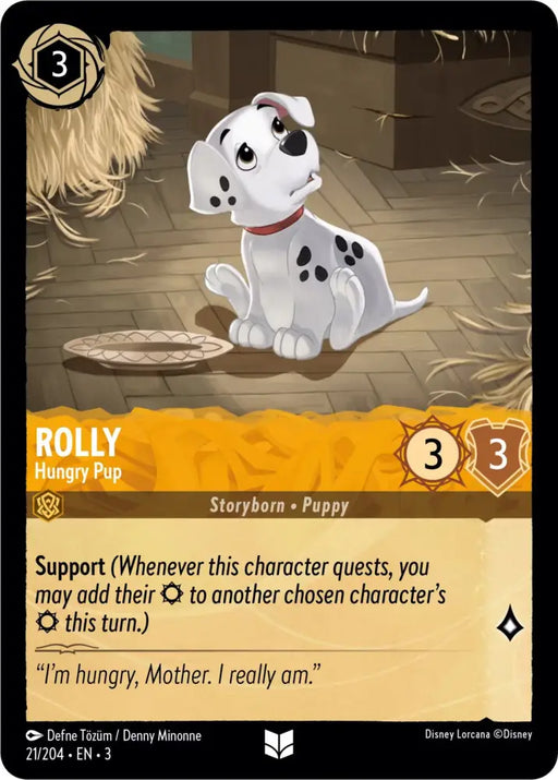 Rolly - Hungry Pup (21/204) [Into the Inklands] - Lorcana Single