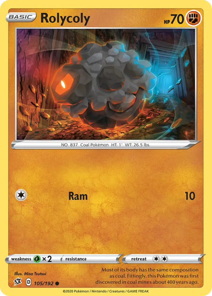 Rolycoly (105/192) [Sword & Shield: Rebel Clash] - Pokemon Single