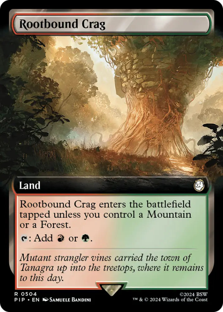 Rootbound Crag (Extended Art) [Fallout] - MTG Single