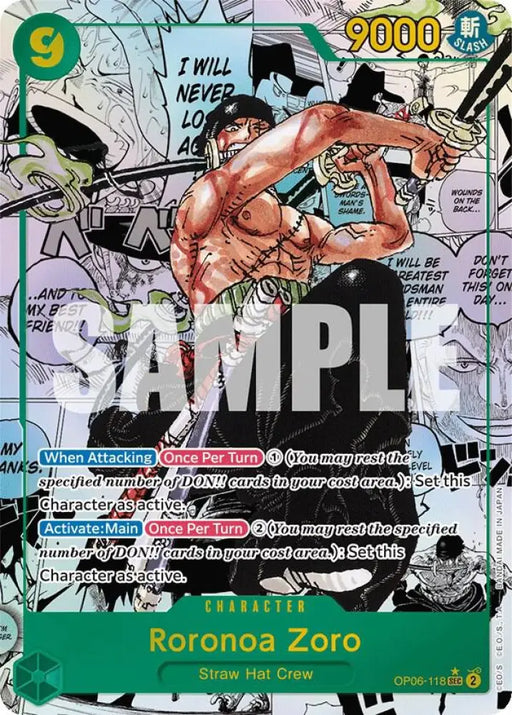 Roronoa Zoro (Alternate Art) (Manga) (OP06-118) [Wings of the Captain]
