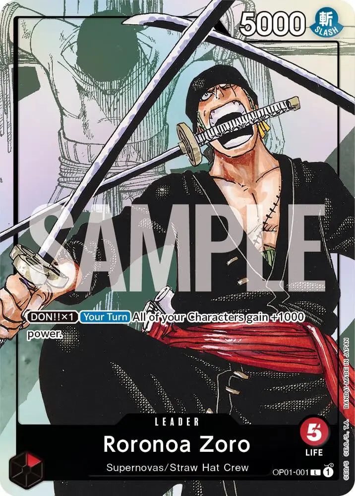 Roronoa Zoro - OP01-001 (Alternate Art) [One Piece Promotion Cards]