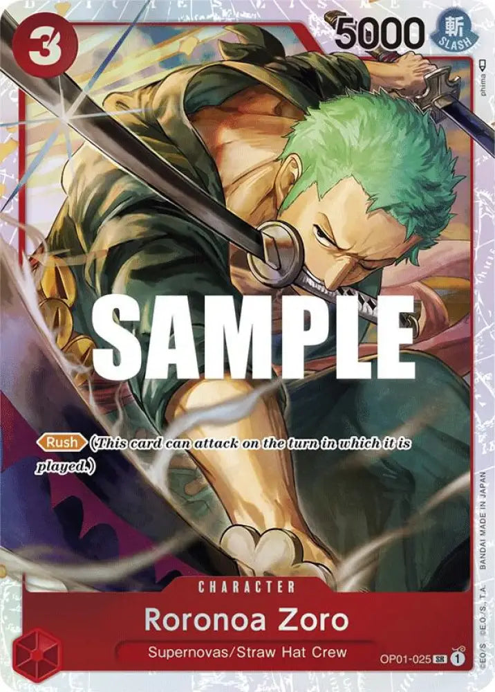 Roronoa Zoro - OP01-025 (Ultra Deck: The Three Captains) [One Piece Promotion Cards]
