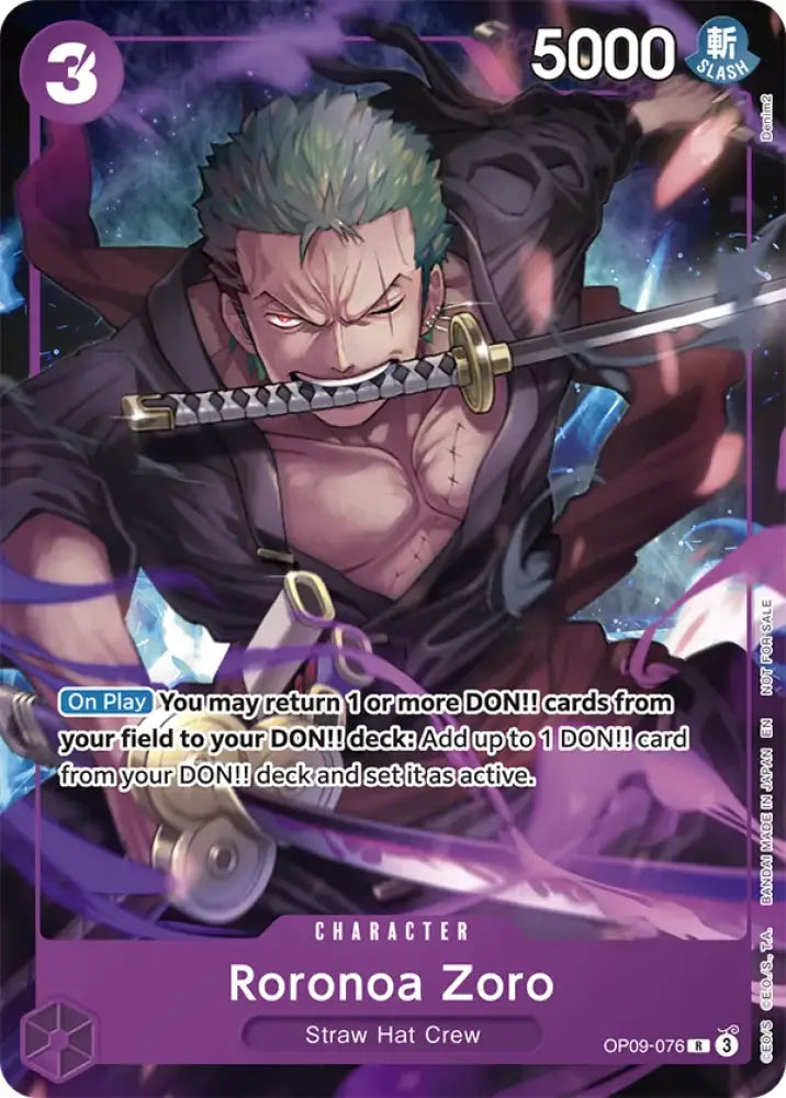 Roronoa Zoro (Welcome Pack Vol. 2) (OP09-076) [One Piece Promotion Cards] - One Piece Card Game Single
