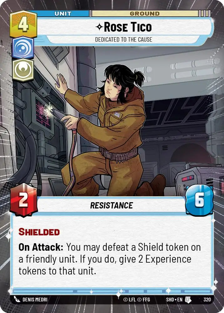 Rose Tico - Dedicated to the Cause (Hyperspace) (320) [Shadows of the Galaxy] - Star Wars: Unlimited Single