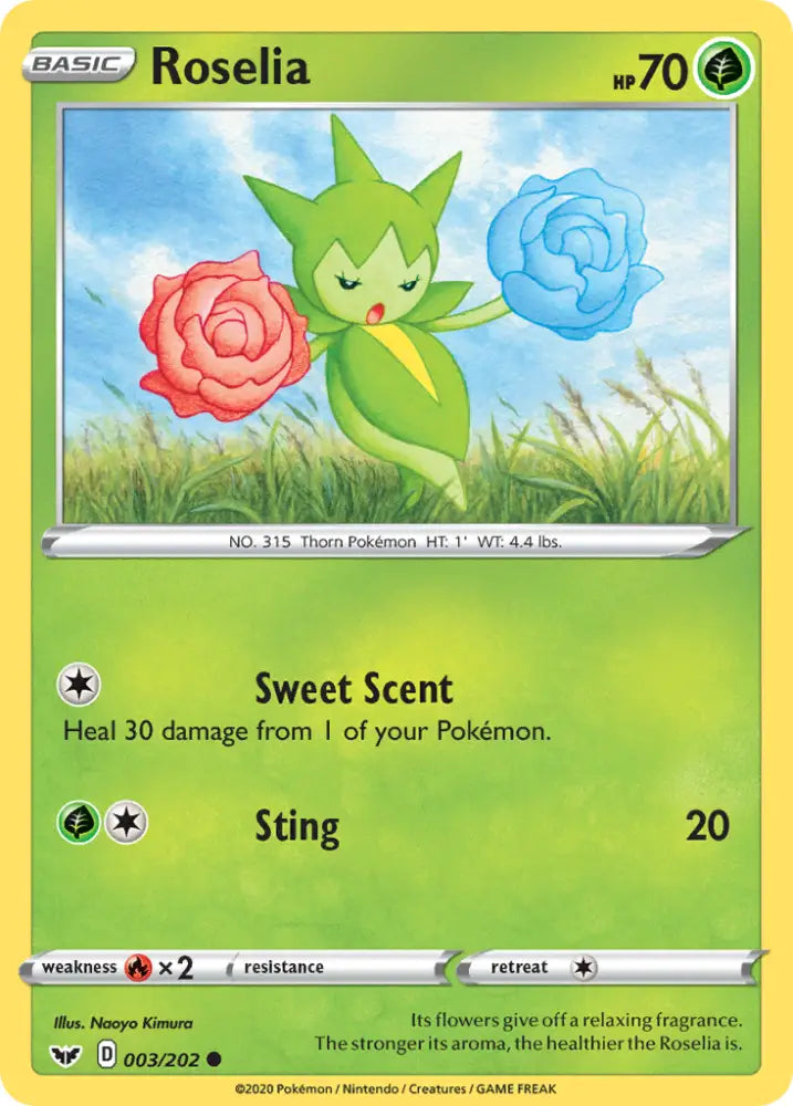 Roselia (003/202) [Sword & Shield: Base Set] - Pokemon Single