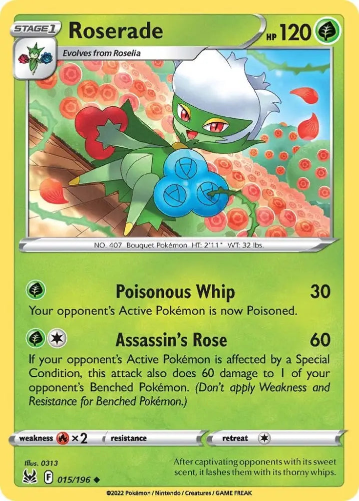 Roserade (015/196) [Sword & Shield: Lost Origin] - Pokemon Single