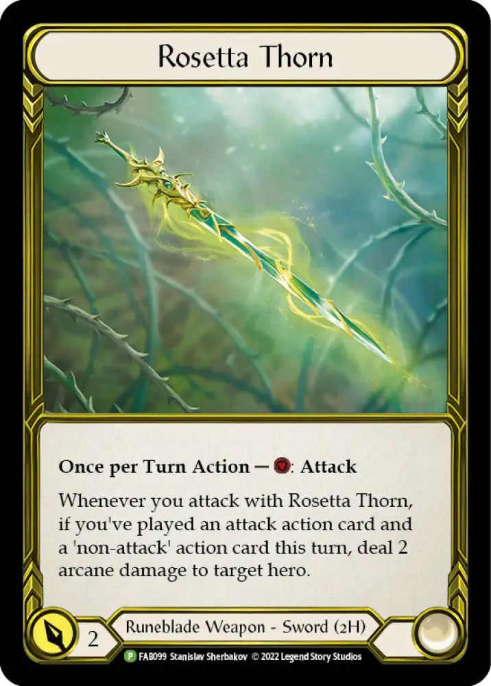 Rosetta Thorn (Golden) [FAB099] (Promo) Cold Foil - Flesh And Blood Single