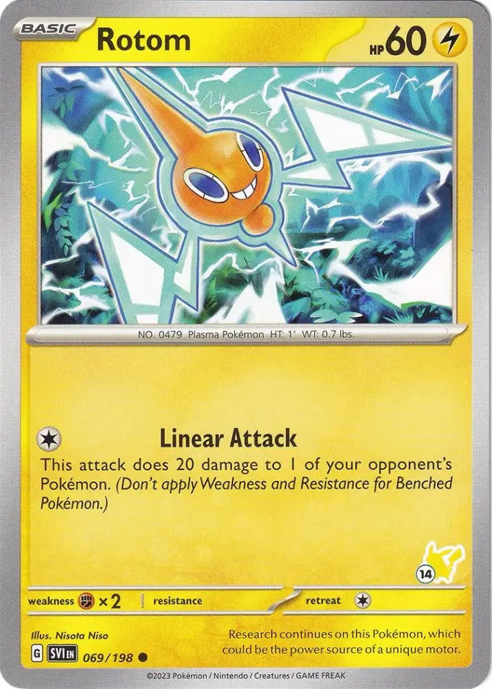 Rotom (069/198) (Pikachu Stamp #14) [Battle Academy 2024] - Pokemon Single