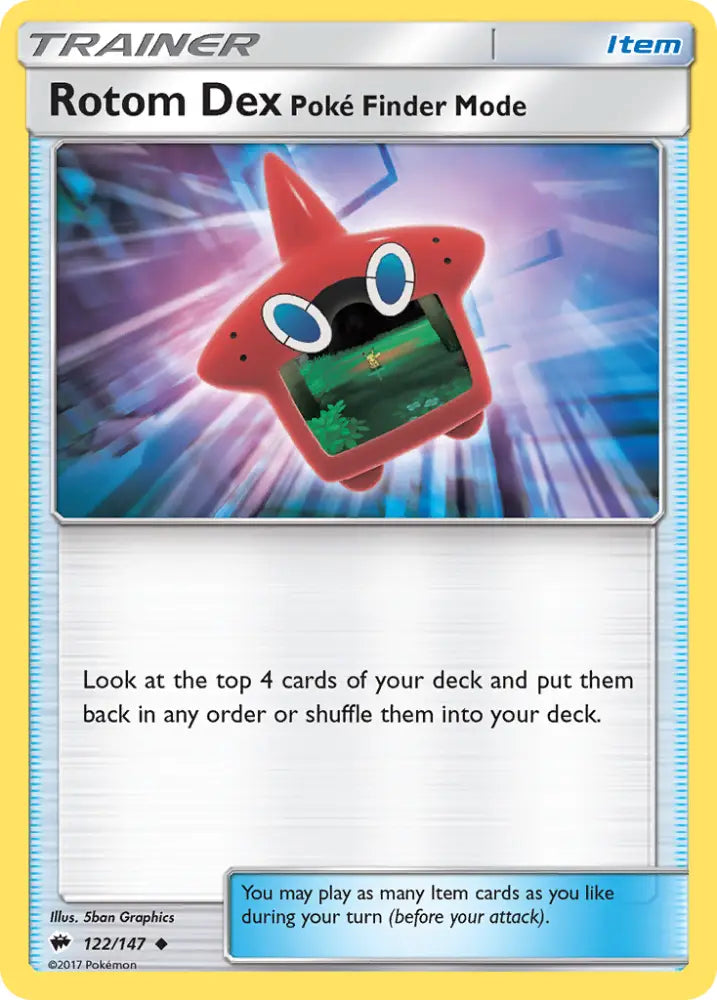 Rotom Dex Poke Finder Mode (122/147) [Sun & Moon: Burning Shadows] - Pokemon Single