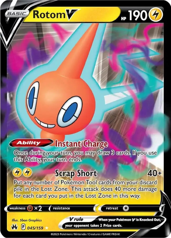 Rotom V (045/159) [Sword & Shield: Crown Zenith] - Pokemon Single
