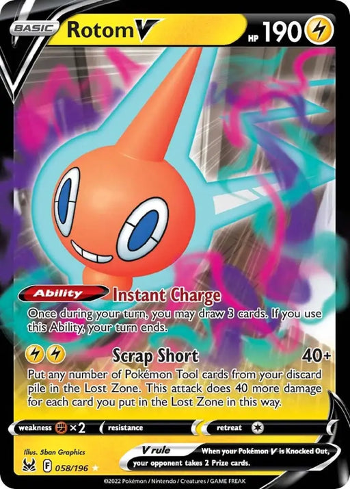 Rotom V (058/196) [Sword & Shield: Lost Origin] - Pokemon Single