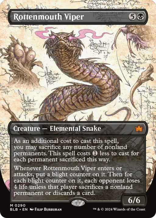 Rottenmouth Viper (Borderless) [Bloomburrow] - MTG Single