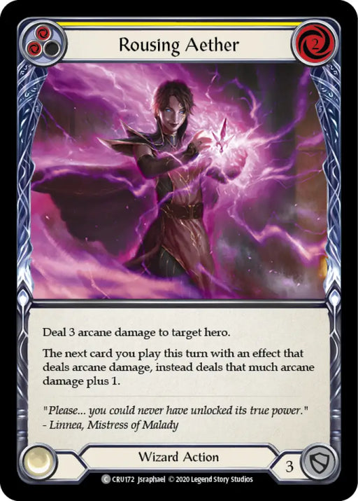Rousing Aether (Yellow) [Crucible of War 1st Edition] 1st Edition Rainbow Foil - Flesh And Blood Single