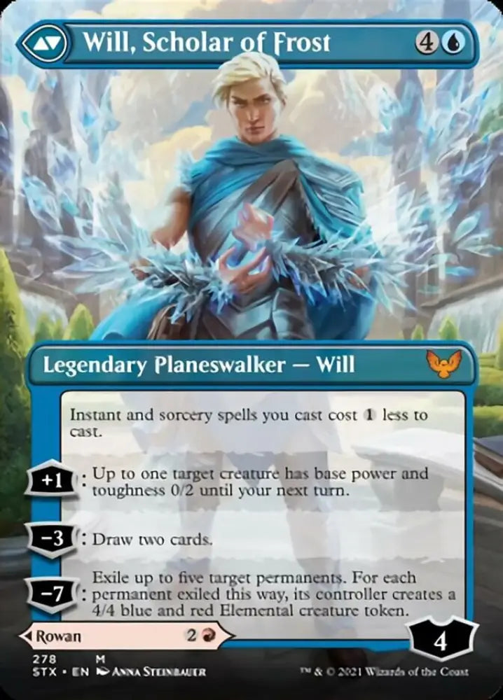 Rowan Scholar of Sparks // Will Scholar of Frost (Borderless) [Strixhaven: School of Mages] - MTG Single