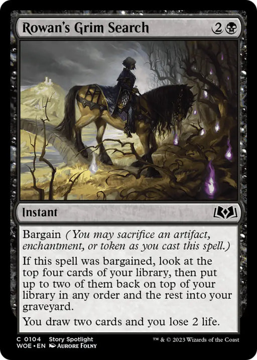Rowan’s Grim Search [Wilds of Eldraine] - MTG Single
