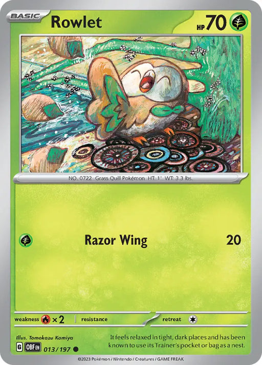 Rowlet (013/197) [Scarlet & Violet: Obsidian Flames] - Pokemon Single