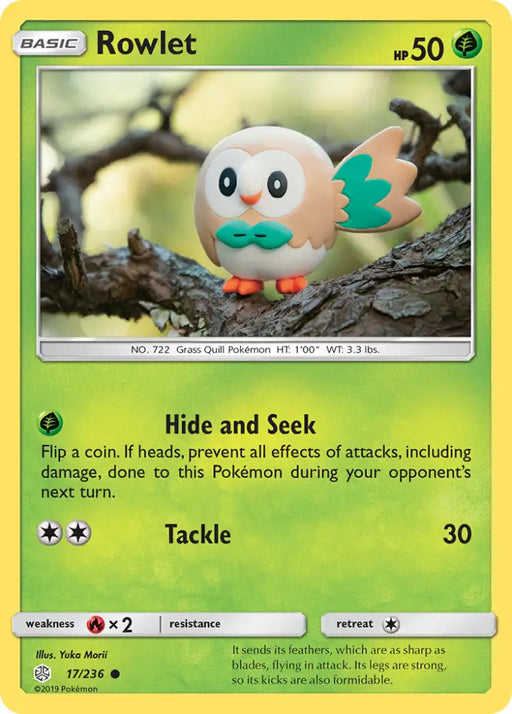 Rowlet (17/236) [Sun & Moon: Cosmic Eclipse] - Pokemon Single