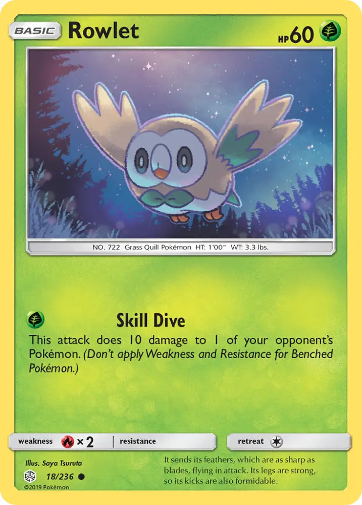 Rowlet (18/236) [Sun & Moon: Cosmic Eclipse] - Pokemon Single