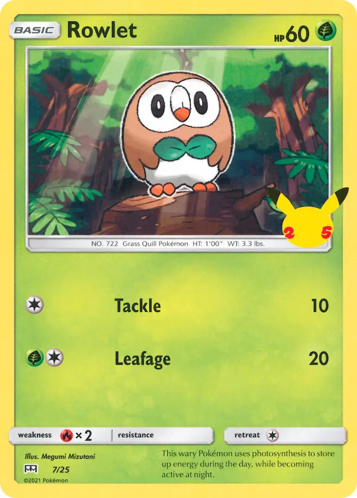 Rowlet (7/25) [McDonald’s 25th Anniversary] - Pokemon Single