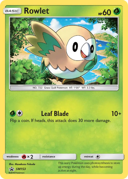 Rowlet (SM153) [Sun & Moon: Black Star Promos] - Pokemon Single