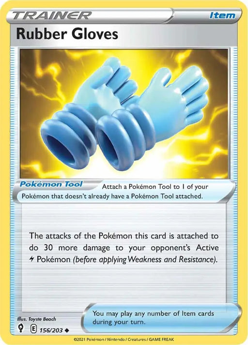 Rubber Gloves (156/203) [Sword & Shield: Evolving Skies] - Pokemon Single