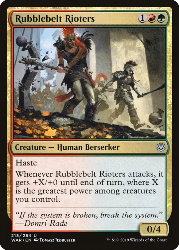 Rubblebelt Rioters [War of the Spark] - MTG Single
