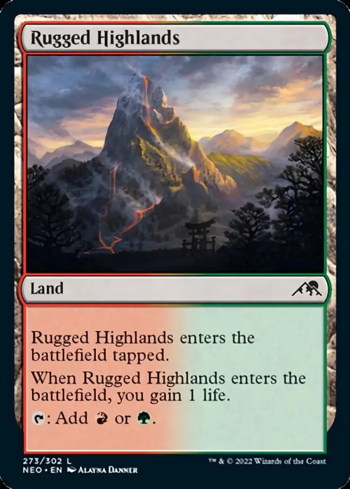Rugged Highlands [Kamigawa: Neon Dynasty] - MTG Single