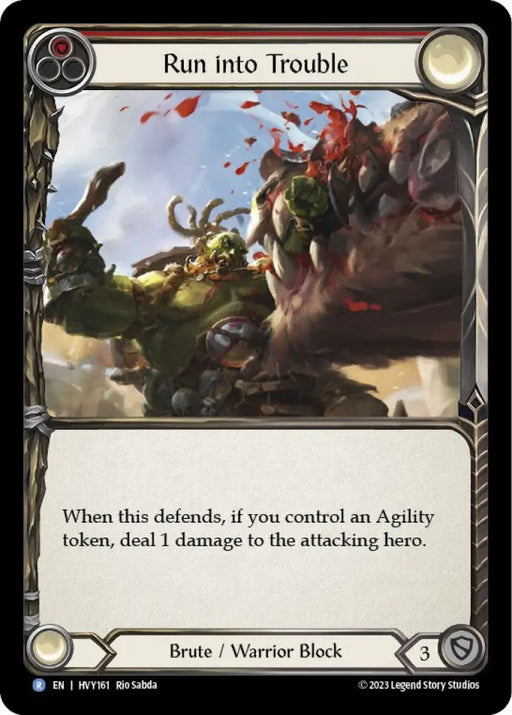 Run into Trouble [Heavy Hitters] Rainbow Foil - Flesh And Blood Single