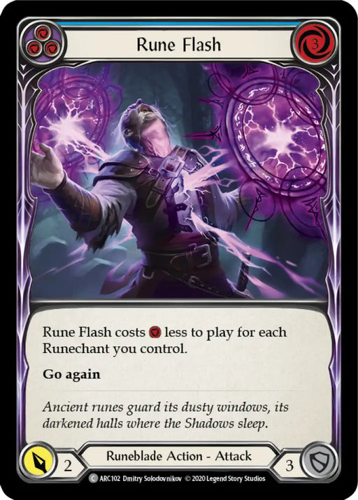 Rune Flash (Blue) [Arcane Rising Unlimited] Unlimited Rainbow Foil - Flesh And Blood Single