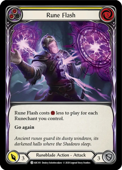 Rune Flash (Yellow) [Arcane Rising Unlimited] Unlimited Rainbow Foil - Flesh And Blood Single