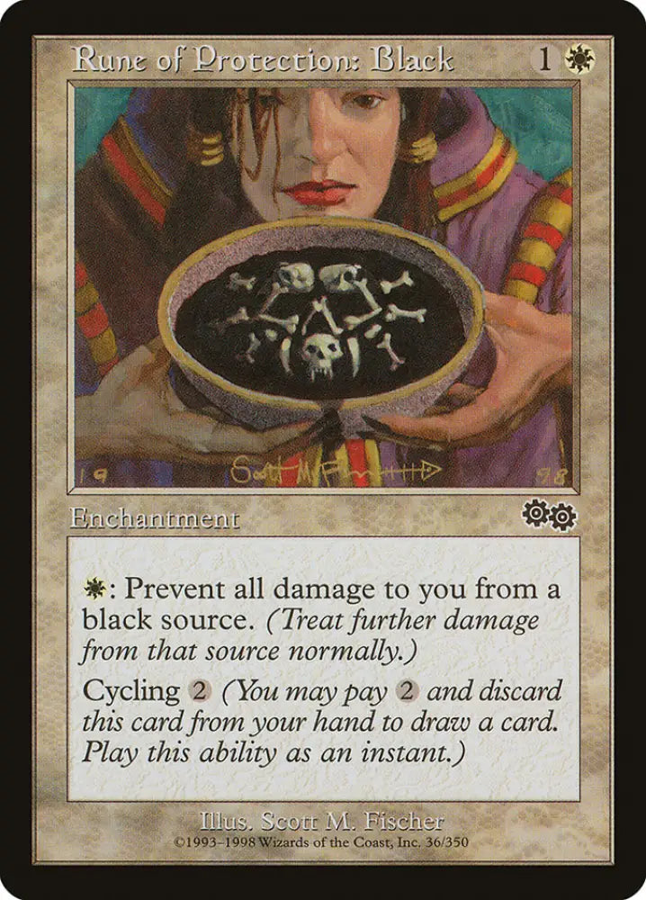 Rune of Protection: Black [Urza’s Saga] - MTG Single