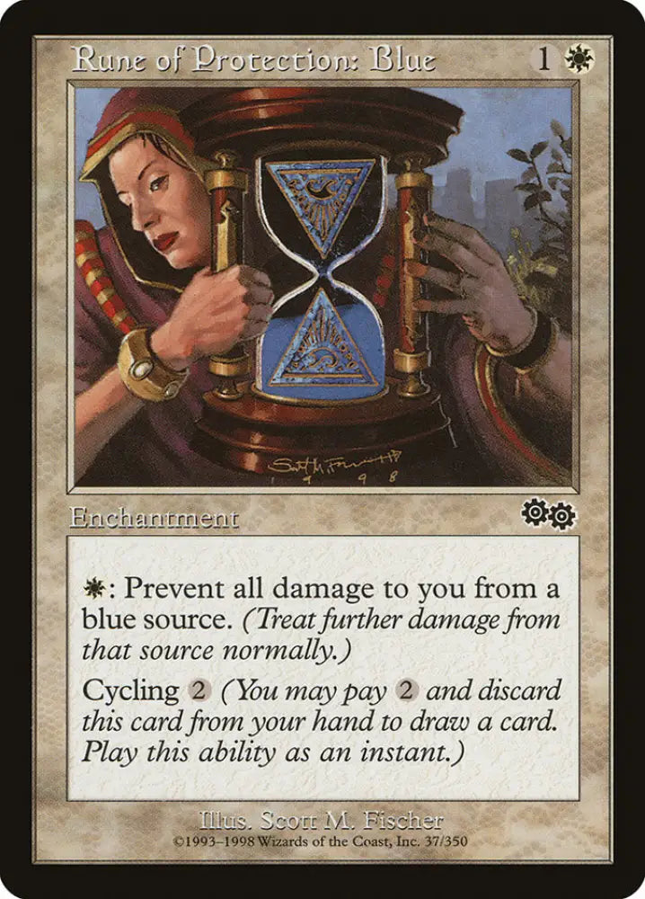Rune of Protection: Blue [Urza’s Saga] - MTG Single