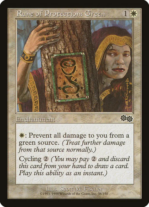 Rune of Protection: Green [Urza’s Saga] - MTG Single