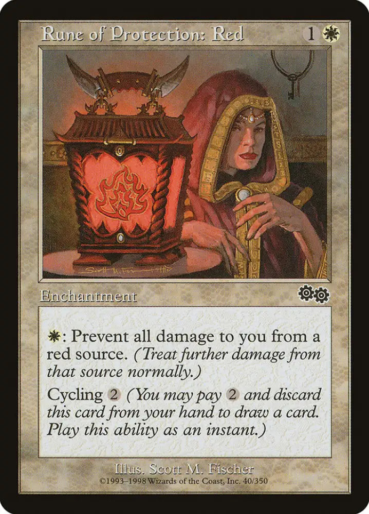 Rune of Protection: Red [Urza’s Saga] - MTG Single