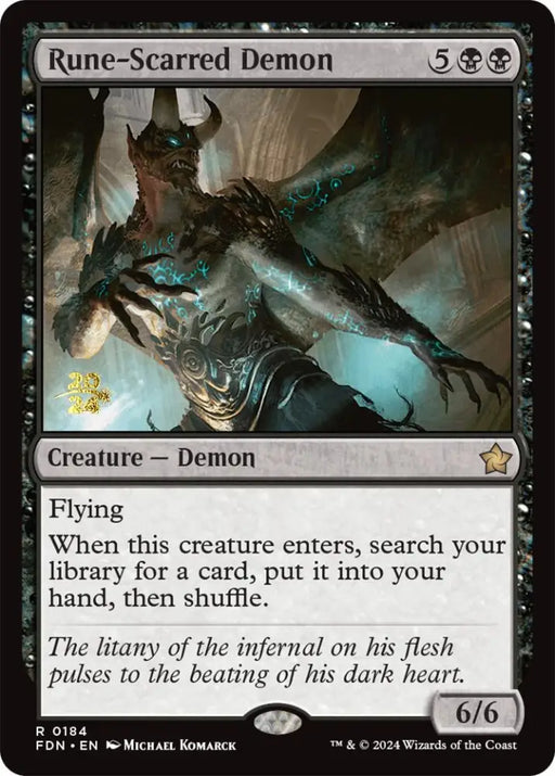 Rune-Scarred Demon [Foundations Prerelease Promos] - MTG Single