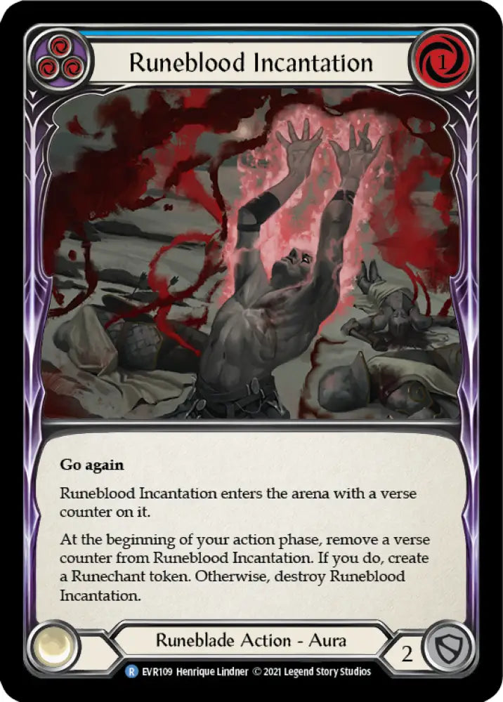 Runeblood Incantation (Blue) [Everfest] 1st Edition Rainbow Foil - Flesh And Blood Single