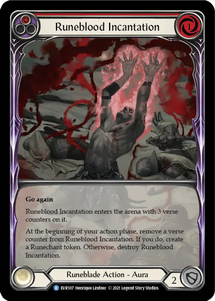 Runeblood Incantation (Red) [Everfest] 1st Edition Extended Art Rainbow Foil - Flesh And Blood Single