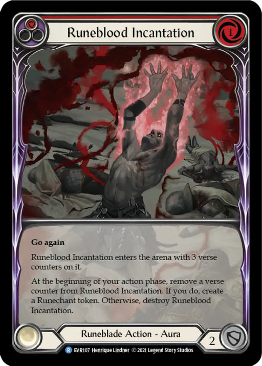 Runeblood Incantation (Red) [Everfest] 1st Edition Extended Art Rainbow Foil - Flesh And Blood Single