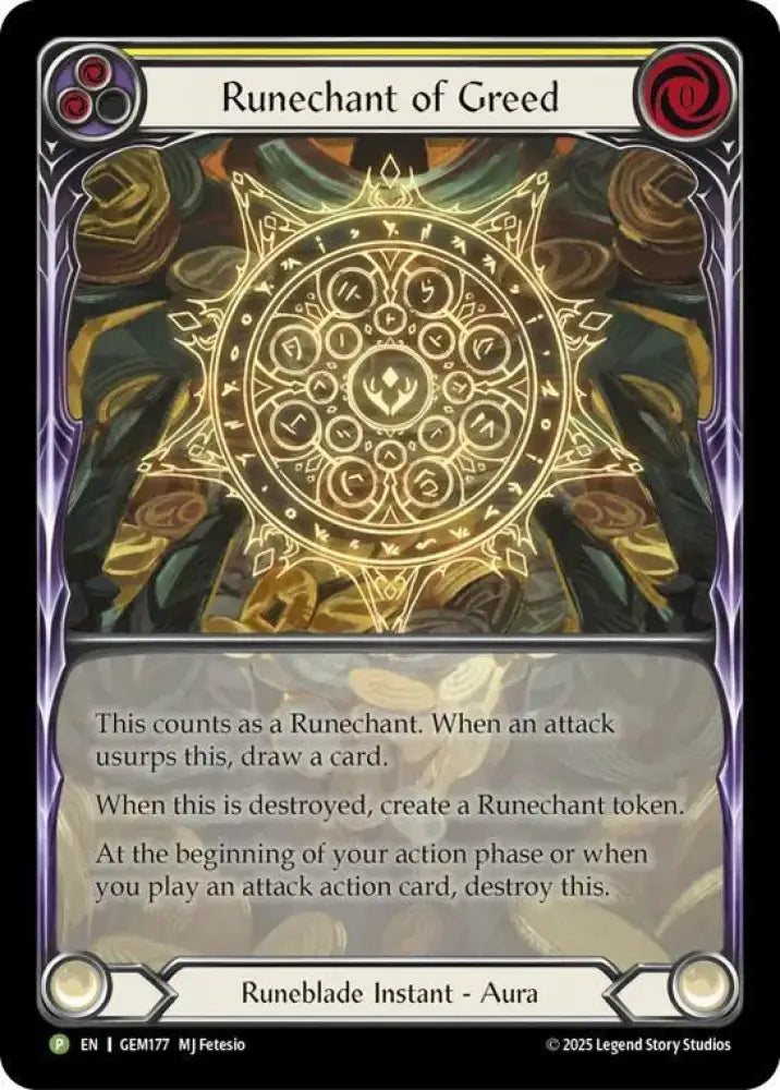 Runechant of Greed (Yellow) (GEM177) [Gem Pack 5]