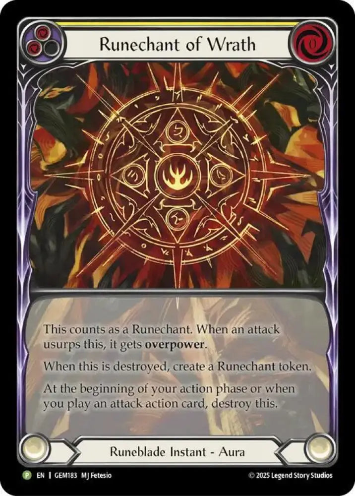 Runechant of Wrath (Yellow) (GEM183) [Gem Pack 5]