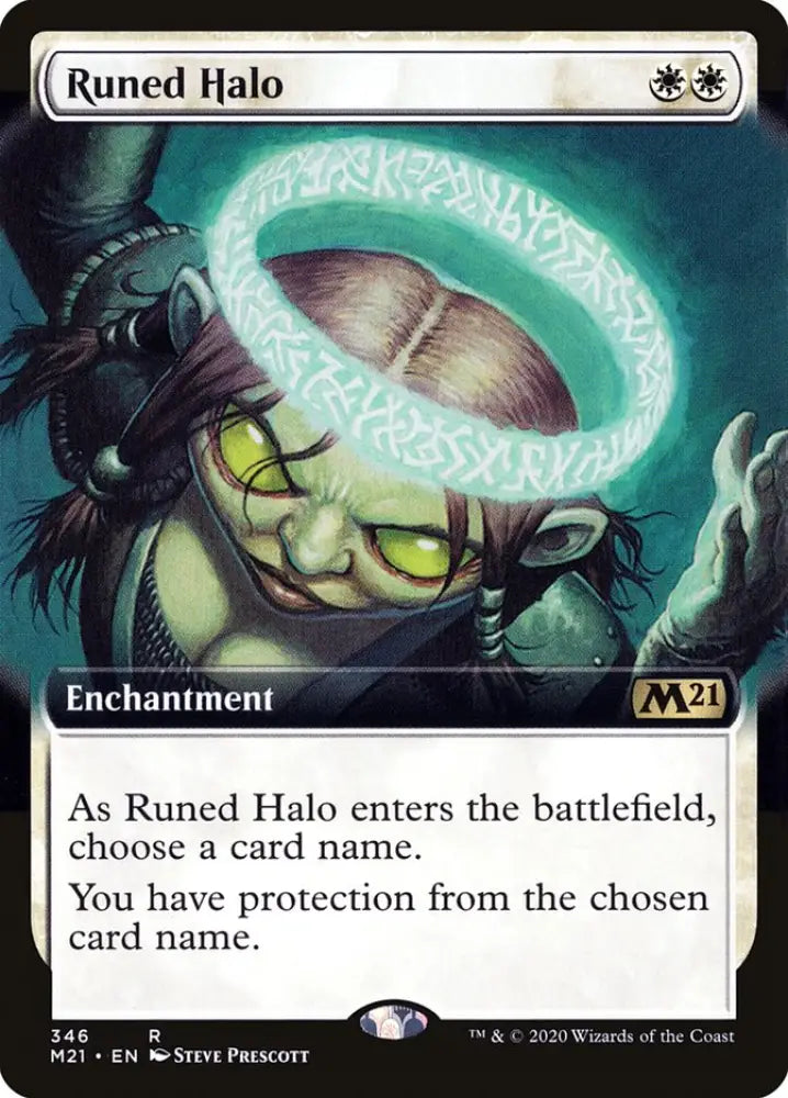 Runed Halo (Extended Art) [Core Set 2021] - MTG Single