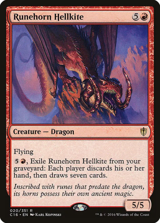 Runehorn Hellkite [Commander 2016] - MTG Single