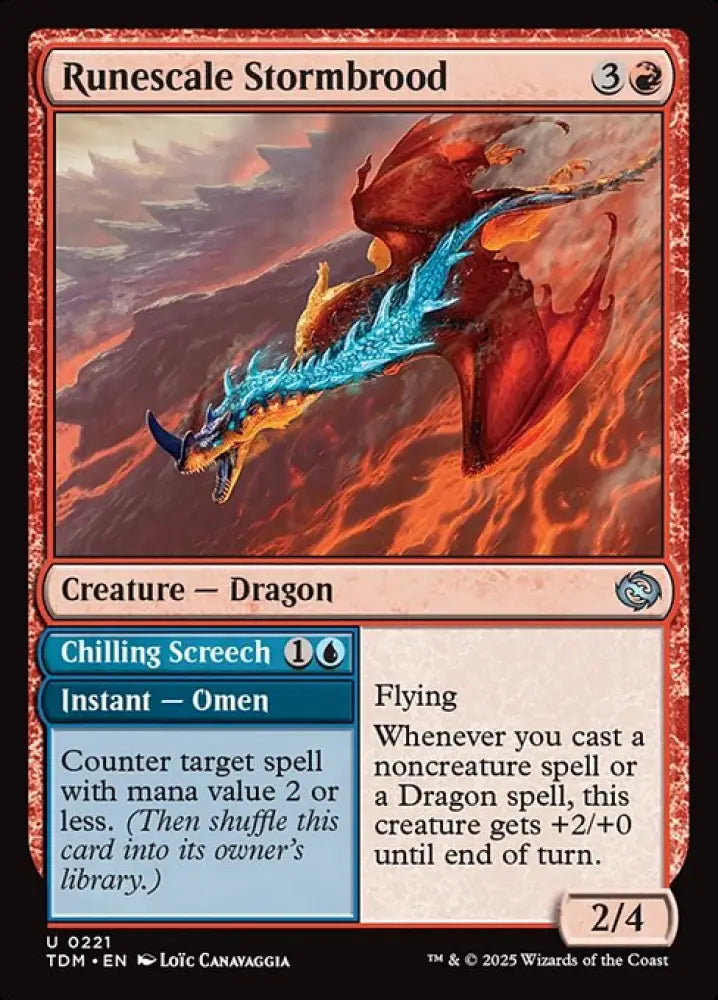 Runescale Stormbrood // Chilling Screech (221) [Tarkir: Dragonstorm]