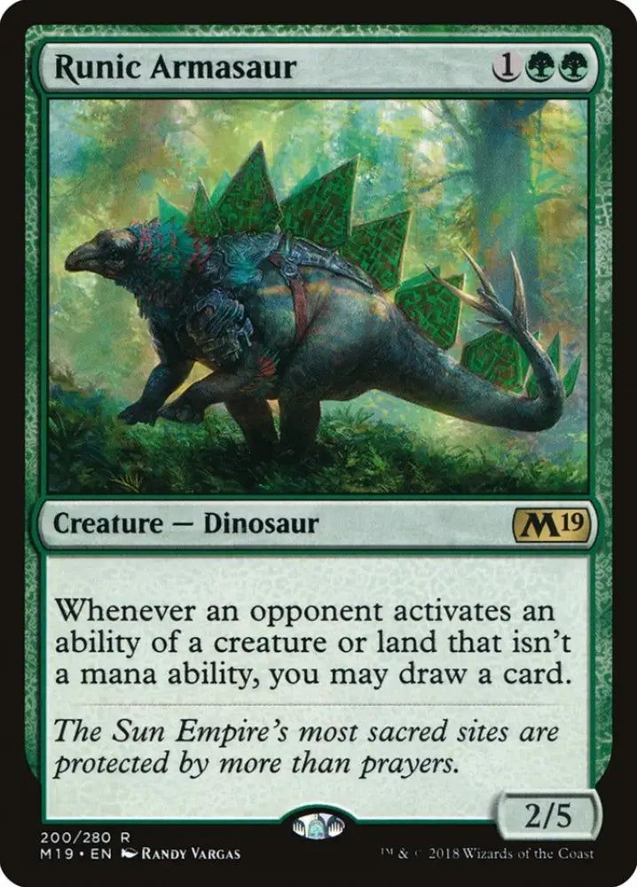 Runic Armasaur [Core Set 2019] - MTG Single