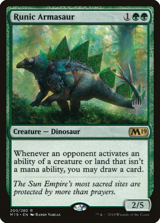 Runic Armasaur (Promo Pack) [Core Set 2019 Promos] - MTG Single